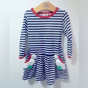 Florence Eiseman Stripe Knit Dress With Flower pockets in 3T
